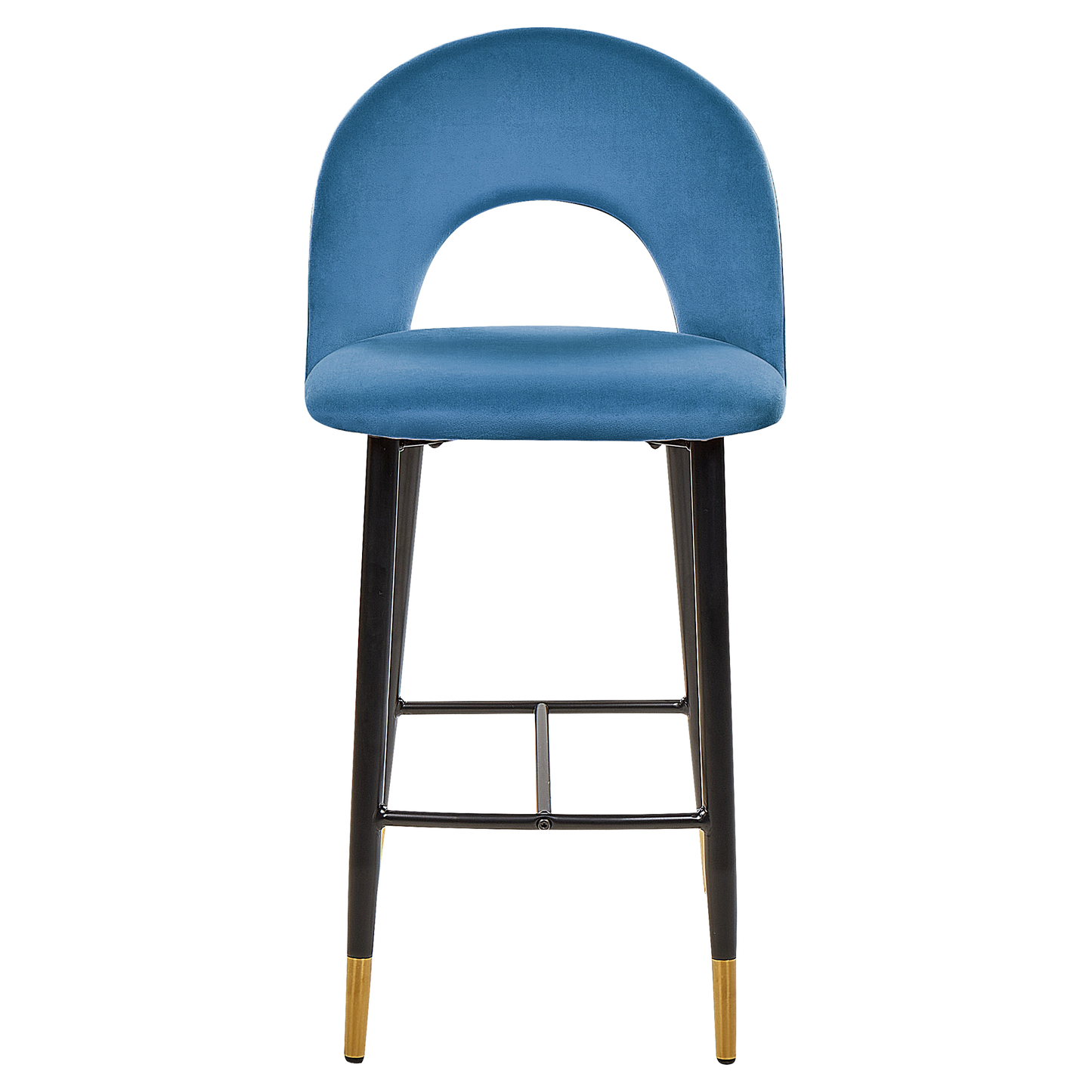 Set mit 2 Barstühlen FALTON Samtstoff Blau
