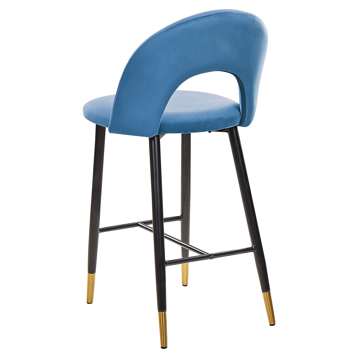 Set mit 2 Barstühlen FALTON Samtstoff Blau