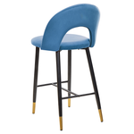 Set mit 2 Barstühlen FALTON Samtstoff Blau