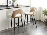 Set mit 2 Barstühlen FALTON Samtstoff Beige