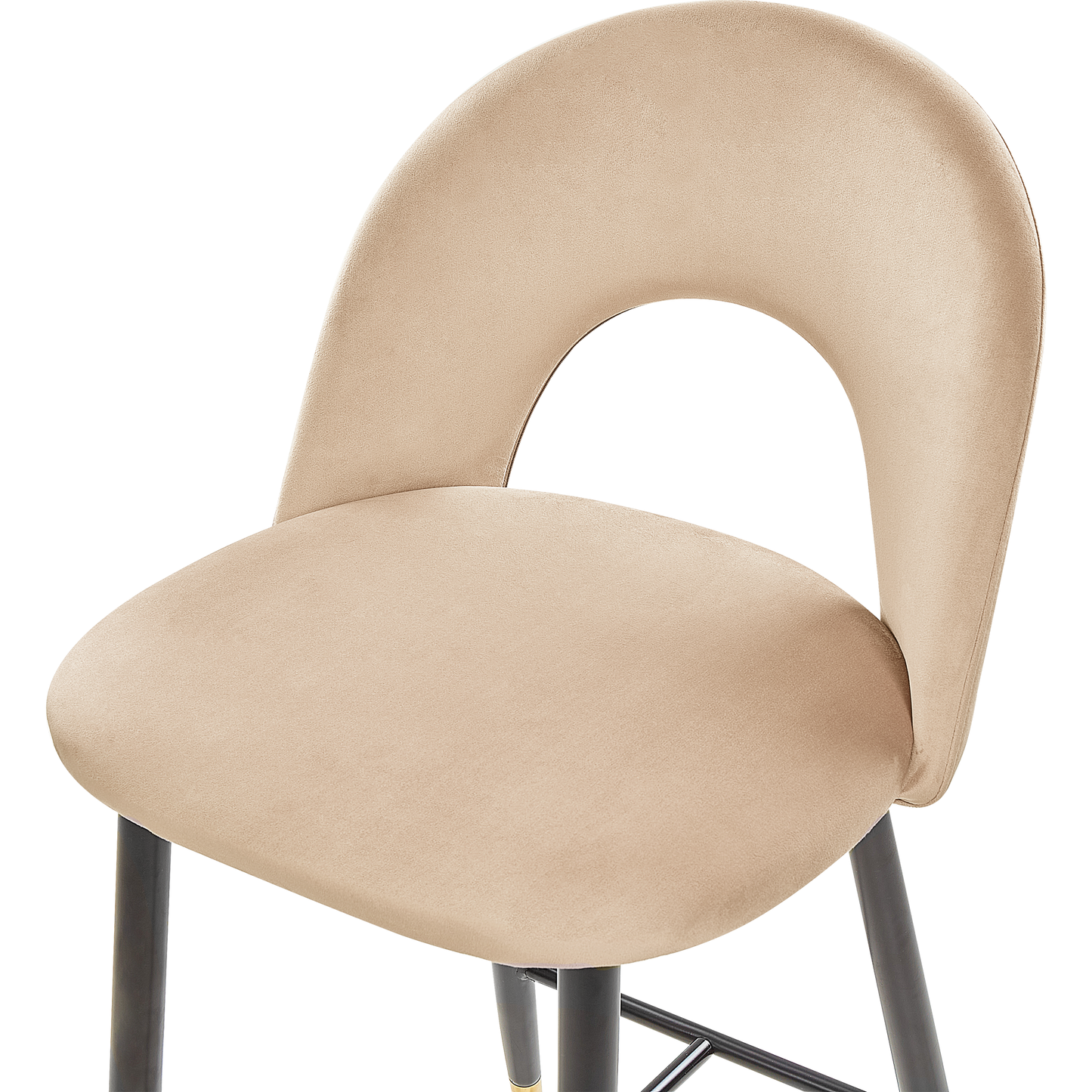 Set mit 2 Barstühlen FALTON Samtstoff Beige