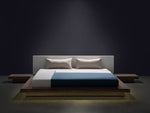 Bett mit LED ZEN 180 x 200 cm Braune Esche