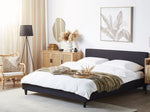 Bett mit LED Stoff FITOU 180 x 200 cm Schwarz