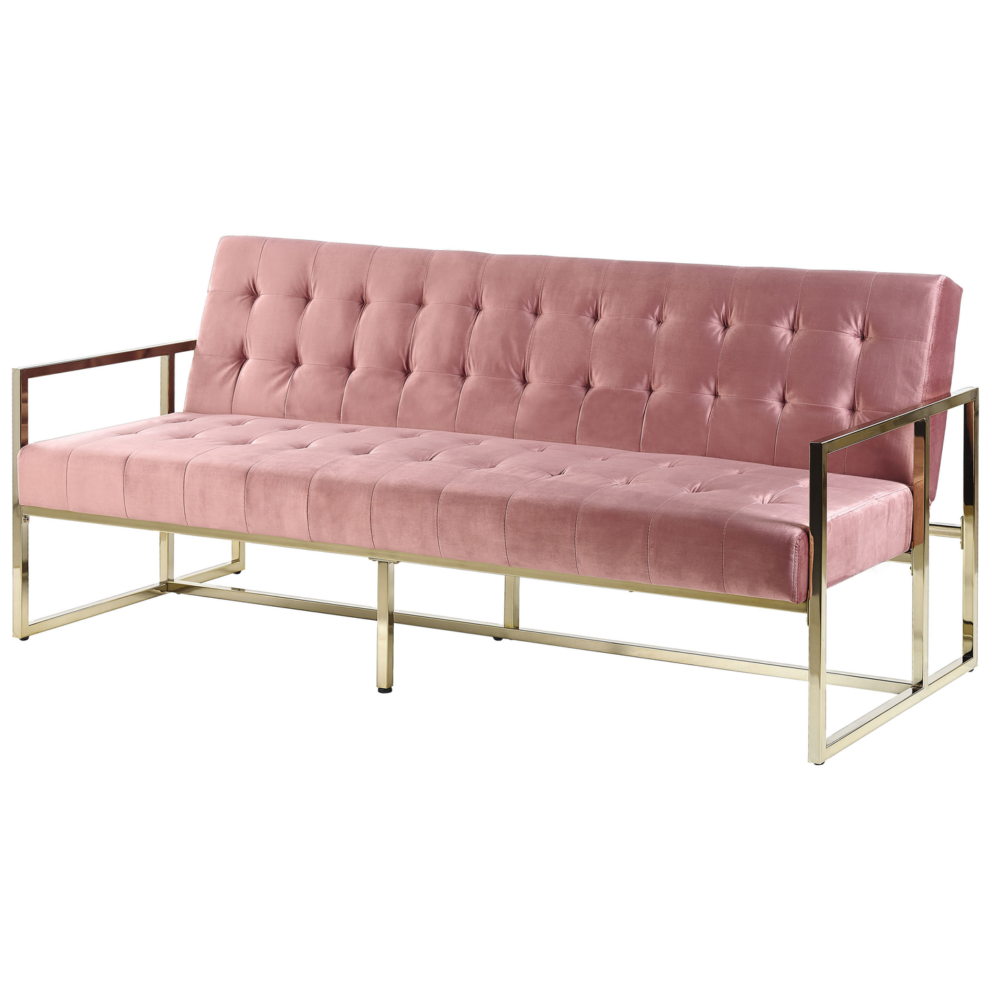 Schlafsofa 3-Sitzer Samtstoff rosa MARSTAL