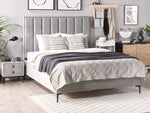Bett mit Stauraum Samtstoff SEZANNE 160 x 200 cm Hellgrau