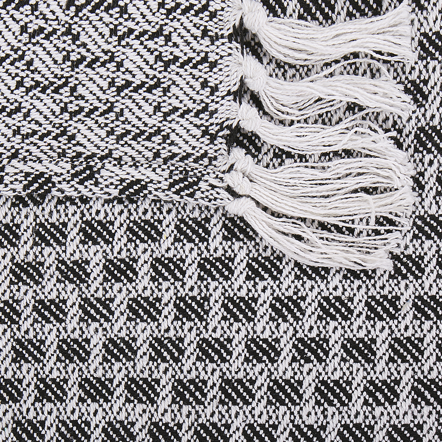 Decke Baumwolle schwarz / Weiss 130 x 160 cm KIRAMAN