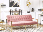 Schlafsofa 3-Sitzer Samtstoff rosa MARSTAL