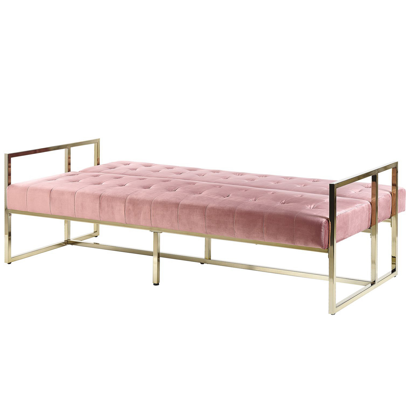 Schlafsofa 3-Sitzer Samtstoff rosa MARSTAL