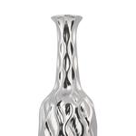 Dekovase BASSANIA Steinzeug 45 cm Silber