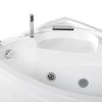 Whirlpool-Badewanne weiss Eckmodell mit LED 150 x 100 cm rechts NEIVA