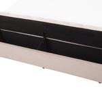 Bett mit Stauraumbank Samtstoff NOYERS 160 x 200 cm Pastellrosa