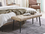 Bettbank Kunstleder beige schwarze Metallbeine 104 cm ESSONNE