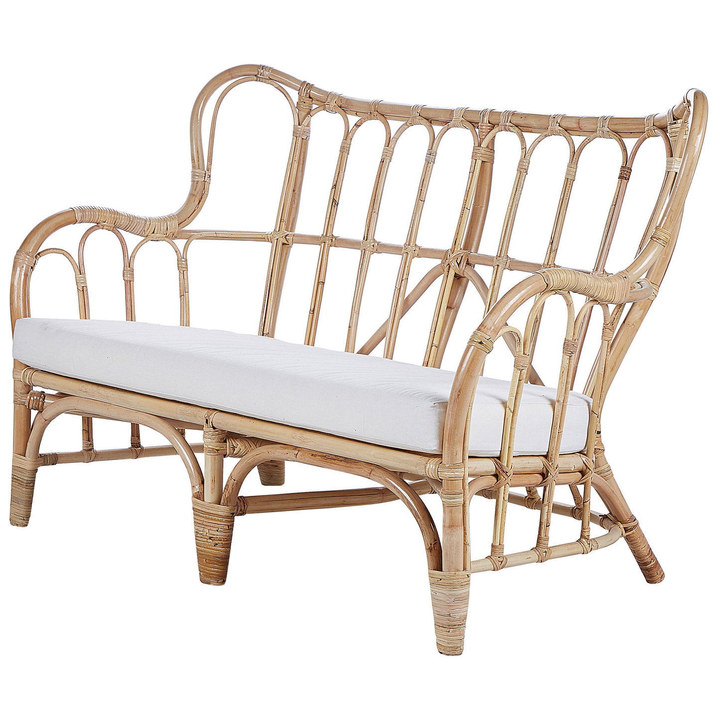 Lounge Set mit Tisch 4-Sitzer BRINDISI Rattan Naturfarben