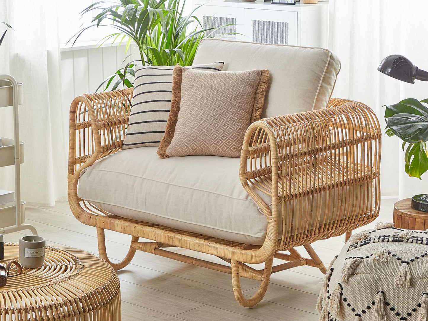 Garten Sessel DOLCEDO Rattan Naturfarben