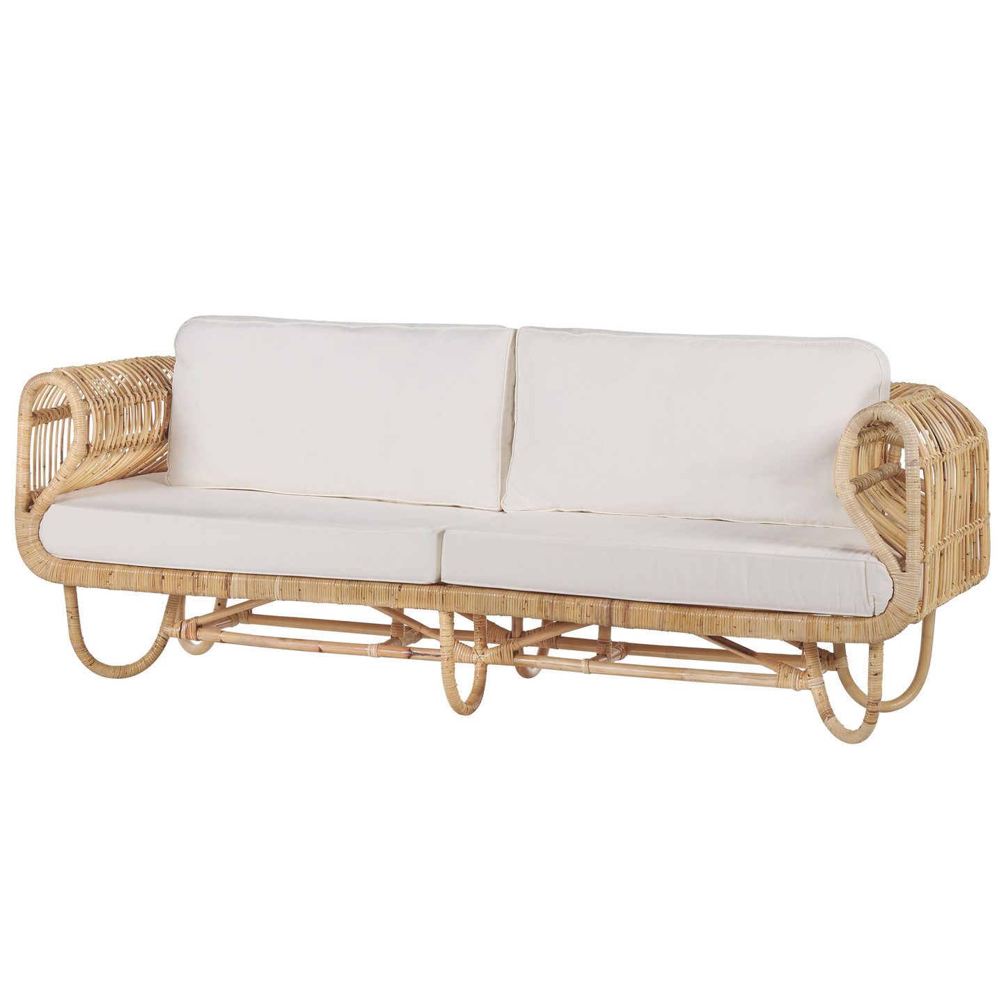 Gartensofa Set 4-Sitzer DOLCEDO Rattan Beige