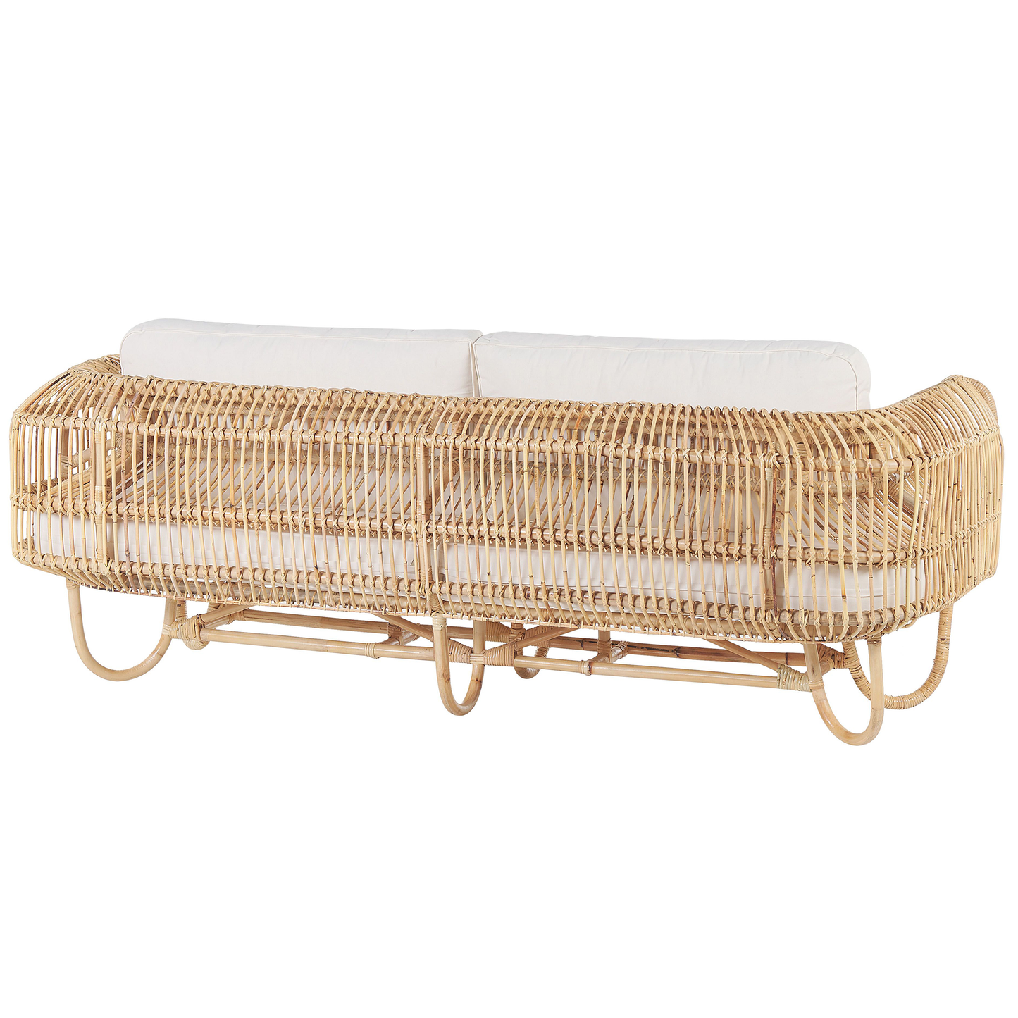 Gartensofa Set 4-Sitzer DOLCEDO Rattan Beige