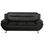 Sofa Set Kunstleder schwarz 6-Sitzer LEIRA