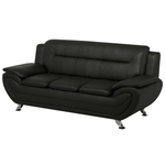 Sofa Set Kunstleder schwarz 6-Sitzer LEIRA