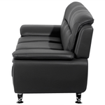 Sofa Set Kunstleder schwarz 6-Sitzer LEIRA