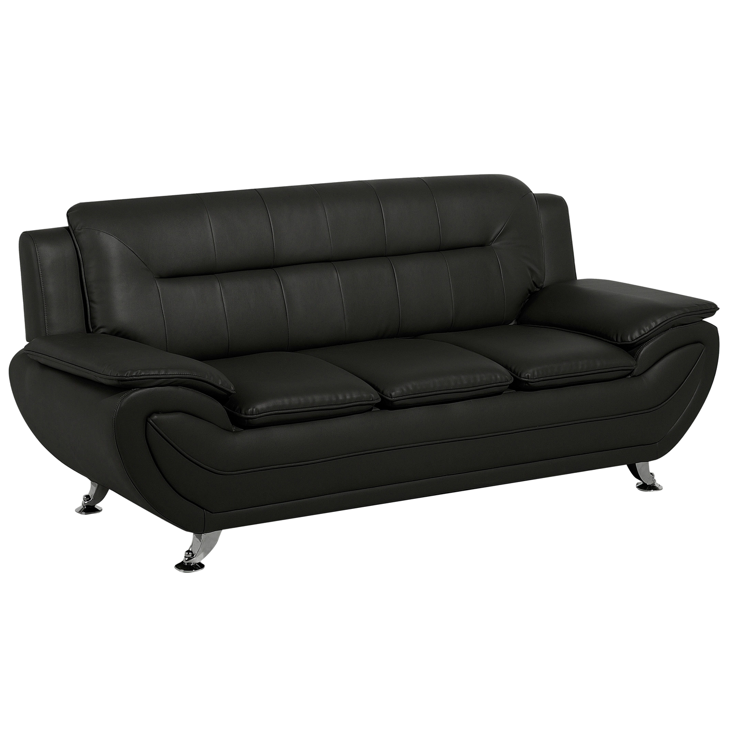 Sofa Set Kunstleder schwarz 6-Sitzer LEIRA
