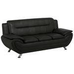 Sofa Set Kunstleder schwarz 6-Sitzer LEIRA