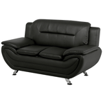 Sofa Set Kunstleder schwarz 6-Sitzer LEIRA