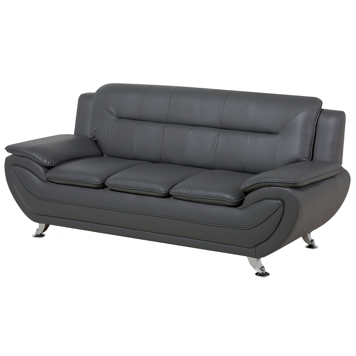 Sofa Set Kunstleder grau 6-Sitzer LEIRA