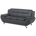 Sofa Set Kunstleder grau 6-Sitzer LEIRA
