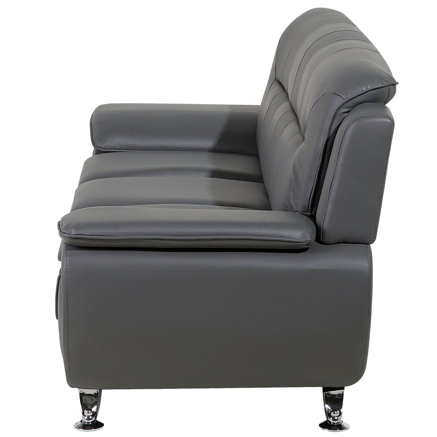 Sofa Set Kunstleder grau 6-Sitzer LEIRA