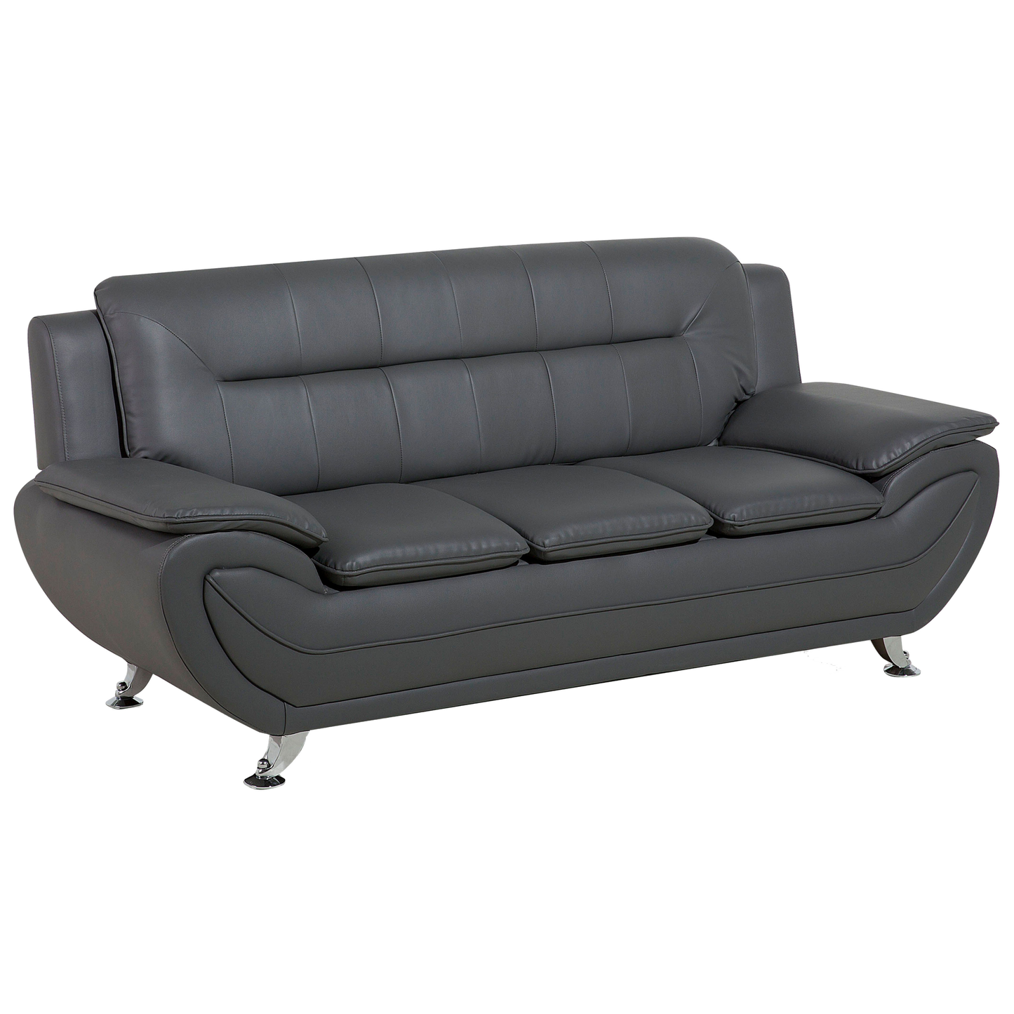 Sofa Set Kunstleder grau 6-Sitzer LEIRA