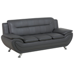 Sofa Set Kunstleder grau 6-Sitzer LEIRA