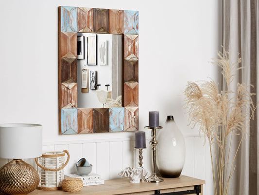 Wandspiegel HIZOTE 63 cm 90 cm Holz Braun