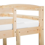 Hochbett Holz mit Bettkasten hellbraun 90 x 200 cm REGAT