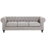 Sofa Set hellgrau 4-Sitzer CHESTERFIELD