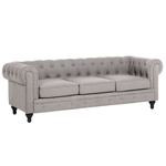 Sofa Set hellgrau 4-Sitzer CHESTERFIELD