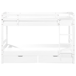 Hochbett mit Schubladen Kiefernholz REGAT 90 x 200 cm Weiss