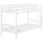Hochbett mit Schubladen Kiefernholz REGAT 90 x 200 cm Weiss