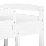 Hochbett mit Schubladen Kiefernholz REGAT 90 x 200 cm Weiss