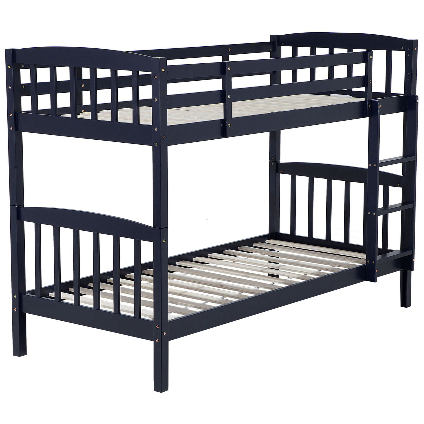 Hochbett mit Schubladen Kiefernholz REVIN 90 x 200 cm Marineblau