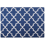 Teppich Wolle blau 160 x 230 cm marokkanisches Muster Kurzflor SILVAN
