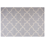 Teppich Wolle grau 160 x 230 cm marokkanisches Muster Kurzflor SILVAN