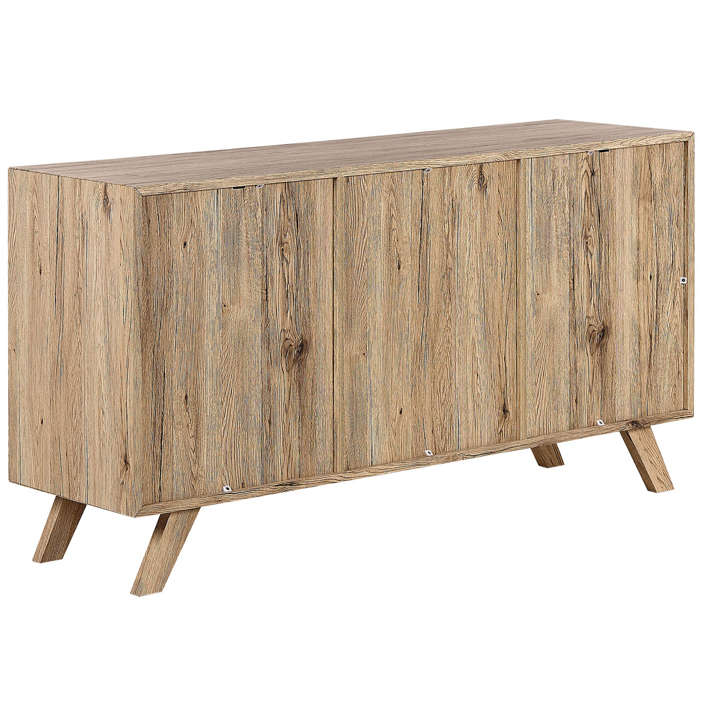 Sideboard weiss / heller Holzfarbton 3 Schubladen 2 Schränke FORESTER