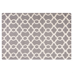 Teppich Wolle grau 140 x 200 cm marokkanisches Muster Kurzflor ZILE