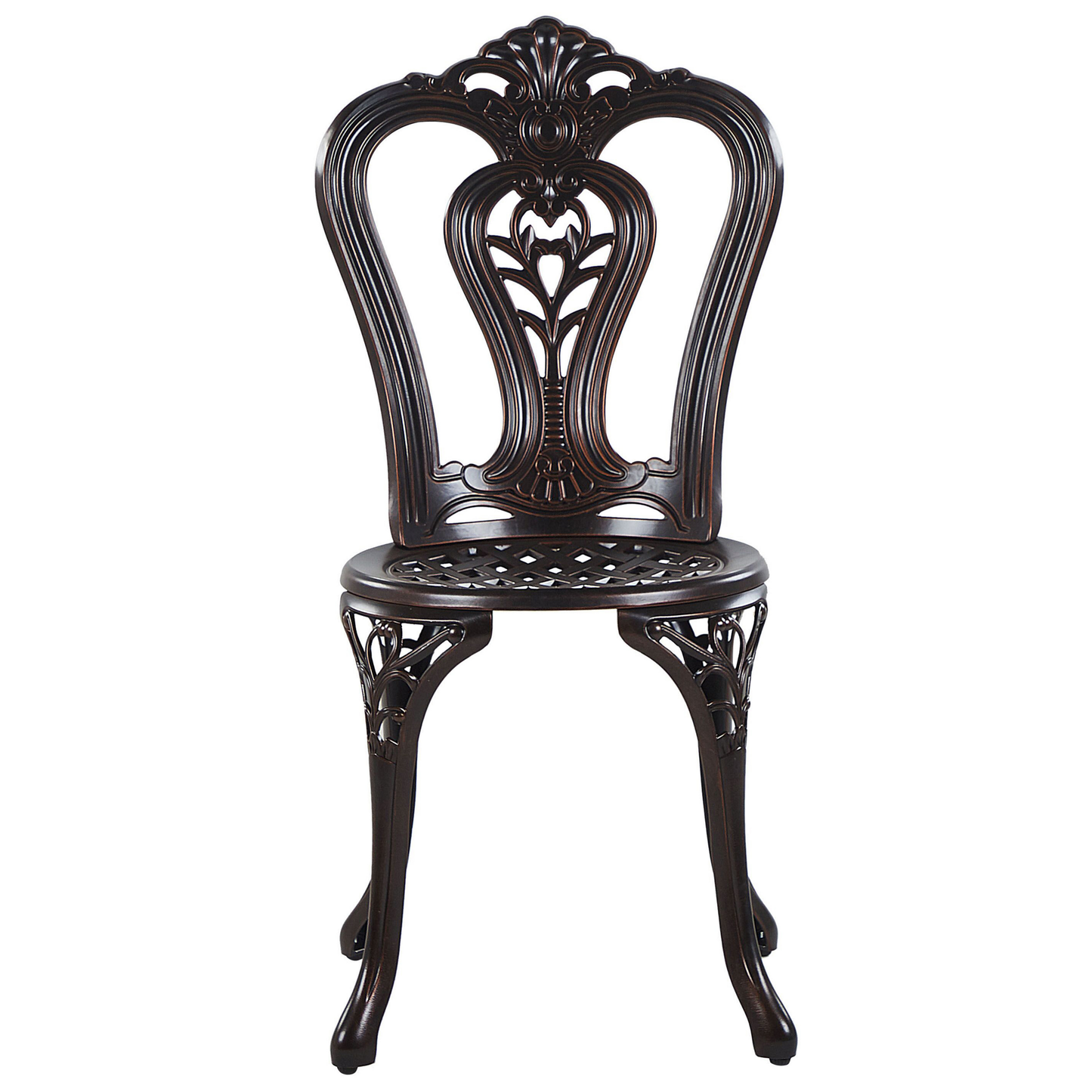 Gartenstuhl 2er Set BOVINO Metall Dunkelbraun