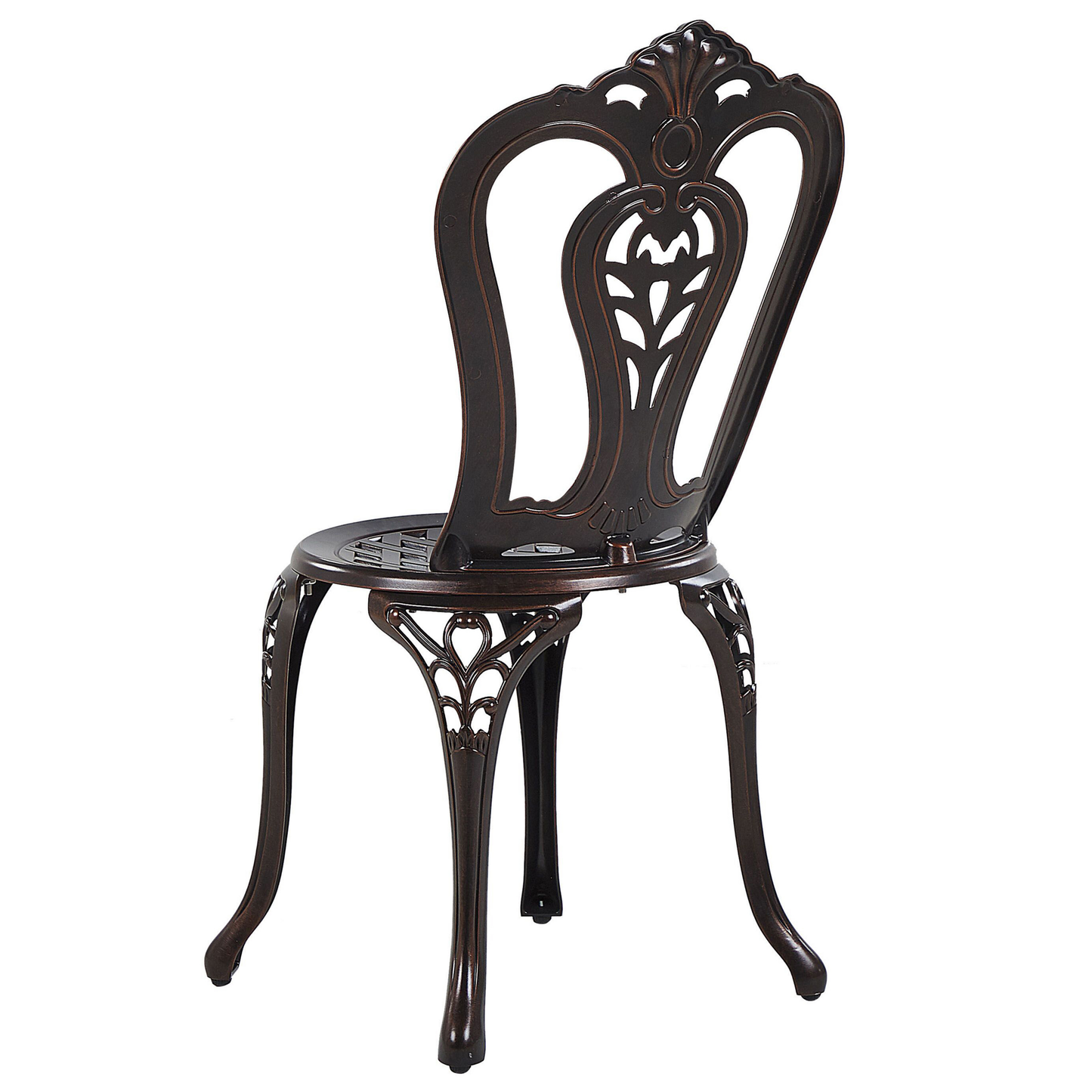 Gartenstuhl 2er Set BOVINO Metall Dunkelbraun