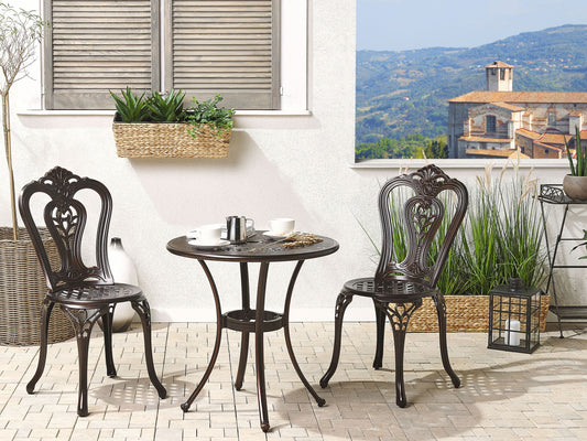 Outdoor Bistrotisch BOVINO 65 cm 65 cm Metall Dunkelbraun