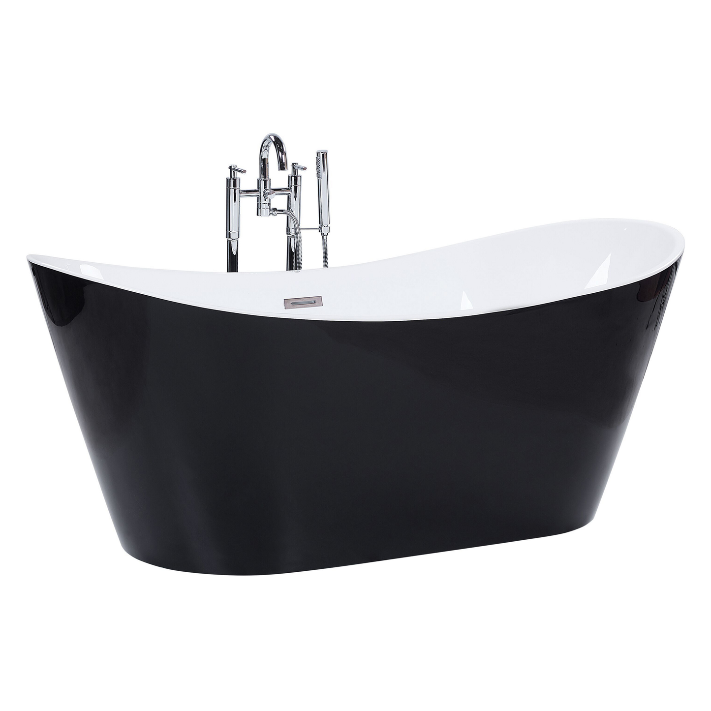 Badewanne freistehend schwarz oval 150 x 75 cm ANTIGUA