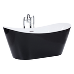 Badewanne freistehend schwarz oval 150 x 75 cm ANTIGUA
