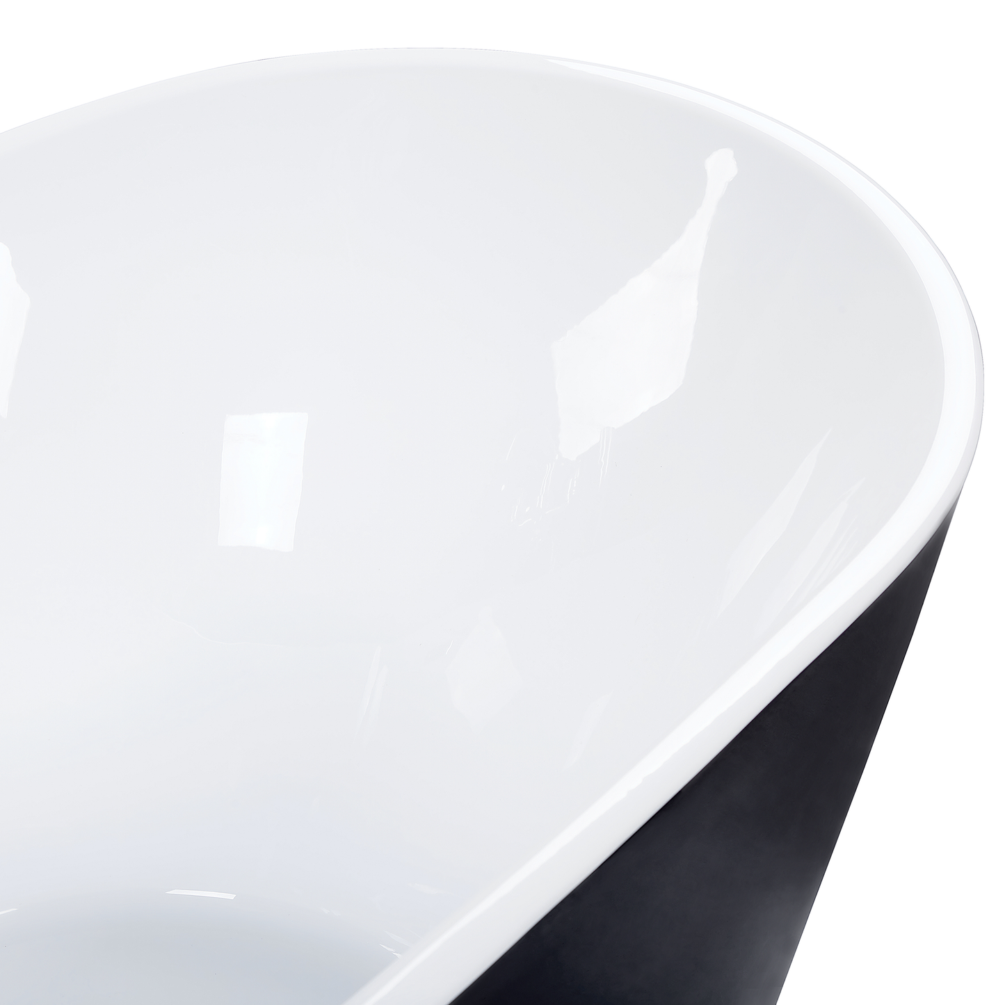 Badewanne freistehend schwarz oval 150 x 75 cm ANTIGUA