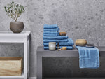 Handtücher 9er Set AREORA Baumwolle Blau